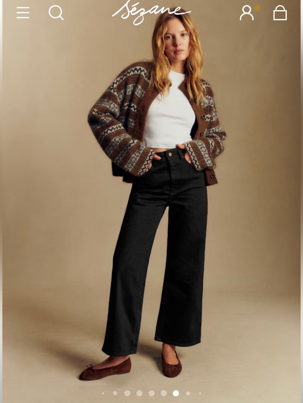 Sezane Le crop pants wide leg!